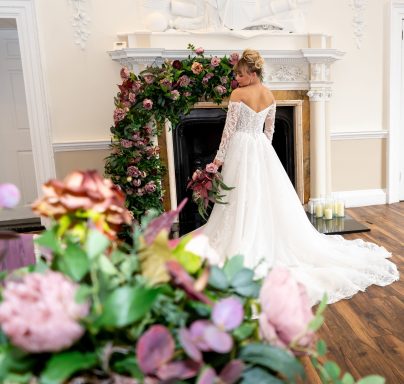 Blushing Bride in our Grand Salon. Wedding inspiration for the Bride and Groom who value luxury, grandeur, and historic features.