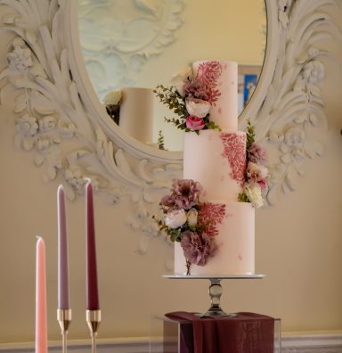 Wedding Cake by Bella's Bakes. Set in our exquisite Grand Salon within the Grade II Listed Georgian Mansion that Anne Lister once owned.