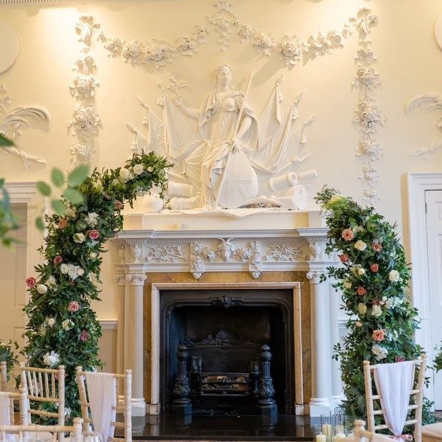 Somerset House Halifax's Stunning Private Venue - Grade II Listed Building with Original Georgian Features like this Ornate Stone Fireplace.